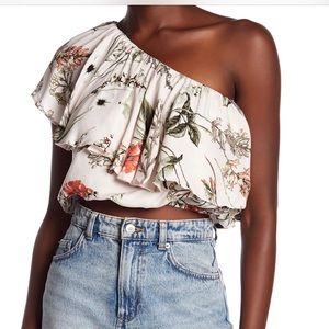 Elan Botanica ruffled crop top